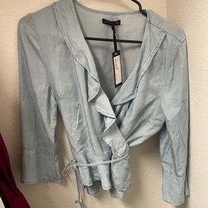 Ladies Cotton On denim color cotton blouse, med